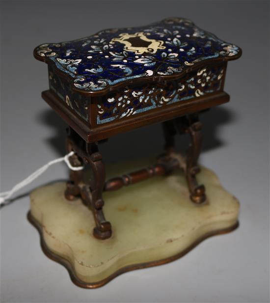 An enamelled miniature table